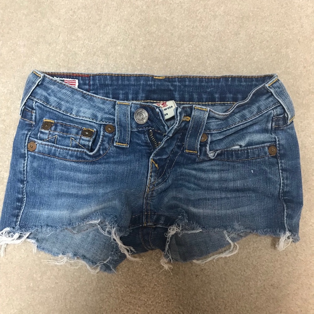 True religion shorts denims cutoffs distressed